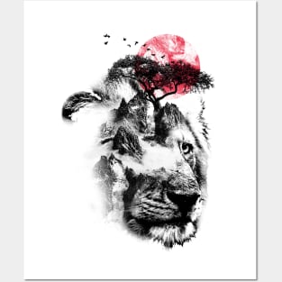 Lion - Double Exposure Posters and Art